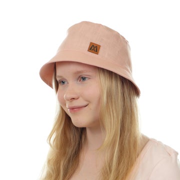 Bucket hat &ndash; pellavasta, aprikoosi