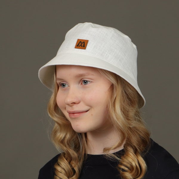 Bucket hat &ndash; pellavasta, Valkoinen