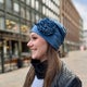 Poimutuspipo ruusukkeella farkunsininen
